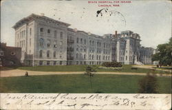 State Hospital for Insane Lincoln, NE Postcard Postcard Postcard