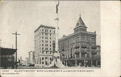 Allentown Nat Bank and Soldier's and Sailor's Monument Postcard