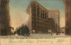 Train going East on Washington Street Syracuse, NY Postcard Postcard Postcard