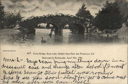 Stone Bridge, Stow Lake, Golden Gate Park Postcard