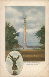 Battle Monument, with Inset of Top Figurine Postcard