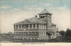 High School Building Postcard