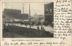 Ruins of $100,000 Fire, June 1st, 1905 Oneonta, NY Postcard Postcard Postcard