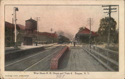 West Shore R.R. Depot and Train 4 Esopus, NY Postcard Postcard Postcard