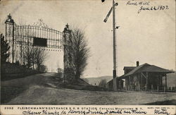 Fleischmann's Entrance & R.R Station Catskills, NY Postcard Postcard Postcard