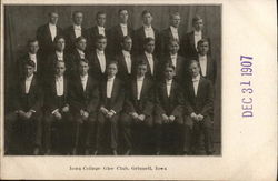 Iowa College Glee Club Grinnell, IA Postcard Postcard Postcard