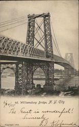 Williamsburg Bridge New York City, NY Postcard Postcard Postcard