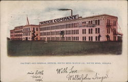 Factory and General Offices, South Bend Watch Co. Indiana Postcard Postcard Postcard