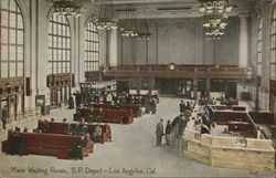 Main Waiting Room, Southern Pacific Depot Los Angeles, CA Postcard Postcard Postcard