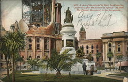 Ruined City Hall and Pioneer Monument - 1906 Postcard