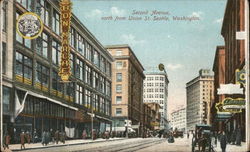 Second Avenue, North from Union Street Seattle, WA Postcard Postcard Postcard