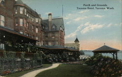 Porch and Grounds, Tacoma Hotel Postcard