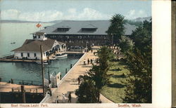 Boat House, Leshi Park Seattle, WA Postcard Postcard Postcard