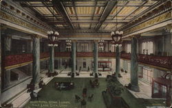 Lobby, Hotel Utah Postcard