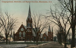 Congregational, Methodist, and Baptist Churches Postcard