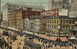 "Four Corners- Market and Broad Streets from Kinney Building Newark, NJ Postcard Postcard Postcard