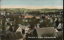 Panorama of Auburn and Lewiston Maine Postcard Postcard Postcard