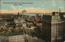 Bird's Eye View East from Majestic Building Detroit, MI Postcard Postcard Postcard