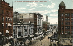 Sixteenth and Farnum Looking North Omaha, NE Postcard Postcard Postcard