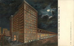 La Salle Street Station by Night Chicago, IL Postcard Postcard Postcard