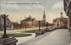 South 8th Street from Court House Steps Postcard