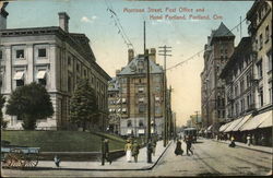 Morrison Street, Post Office and Hotel Portland Postcard