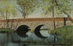 Half Moon Pond and Stone Arch Bridge Framingham, MA Postcard Postcard Postcard