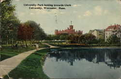 University Park Looking Toward Clark University Worcester, MA Postcard Postcard Postcard