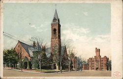 Central Church and Armory Postcard