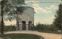 Old Stone Tower, Institute Park Postcard