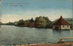 View of Lake, Green Hill Park Worcester, MA Postcard Postcard Postcard