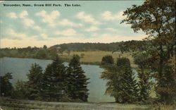 The Lake in Green Hill Park Worcester, MA Postcard Postcard Postcard