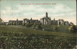 Hospital for the Insane Worcester, MA Postcard Postcard Postcard