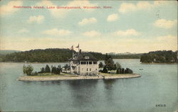 Rostrivoirs Island, Lake Quinsigamond Worcester, MA Postcard Postcard Postcard