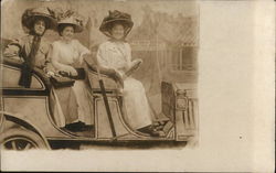 Three Women in Car Postcard