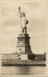 Statue of Liberty on Bedloes Island in New York Bay Postcard Postcard Postcard