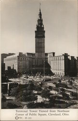 Terminal Tower Viewed from Northeast Corner of Public Square Cleveland, OH Postcard Postcard Postcard