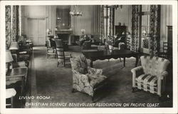 Living Room, Christian Science Benevolent Association on Pacific Coast Postcard