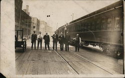 Men Posing by Train B&O Trains, Railroad Postcard Postcard Postcard