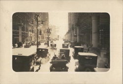 1926 Cars Driving on City Street Postcard Postcard Postcard