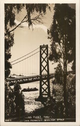 U. S. Fleet Through San Francisco-Oakland Bridge Navy Postcard Postcard Postcard