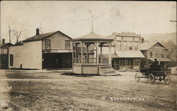 Gazebo or Bandstand in Town, Early motor car Branchport, NY Postcard Postcard Postcard