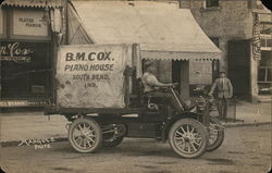 B.M. Cox Piano House Delivery Truck South Bend, IN Postcard Postcard Postcard