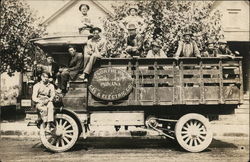 Men Aboard Truck for Northern Indiana Gas & Electric Co. Trucks Postcard Postcard Postcard