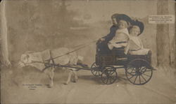 Studebaker Junior Wagon w/Kids Goat Cart, Studebaker Bros. Mfg. Co. South Bend, IN Postcard Postcard Postcard