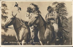 Stoney Indian and Squaw Postcard