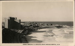 Beach, Showing Hospital, New South Wales Newcastle, NSW Australia Postcard Postcard Postcard