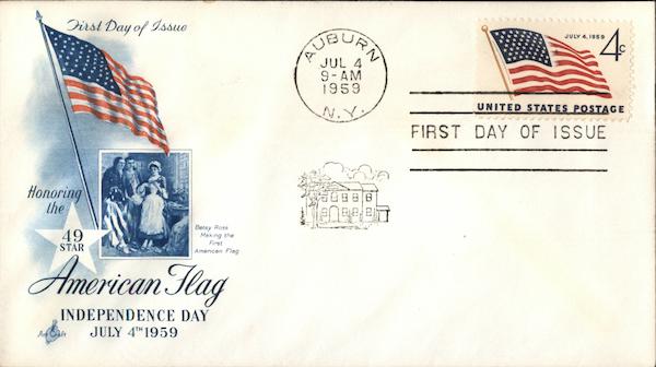 American Flag Independence Day July 4th 1959 First Day Covers First Day ...