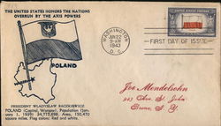 The United States Honors The Nations Overrun by the Axis Powers First Day Covers First Day Cover First Day Cover First Day Cover