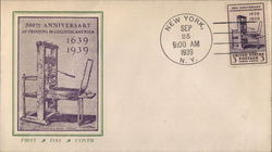 300th Anniversary of Printing in Colonial America 1639-1939 First Day Cover